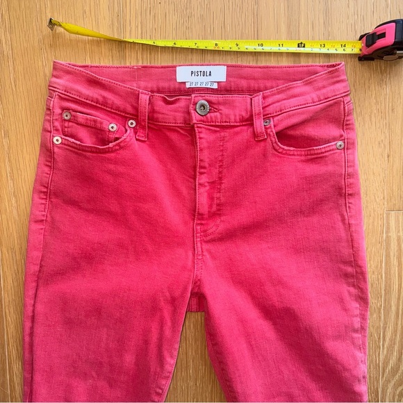 Pistola Womens Jeans Size 27 Red Ankle Skinny 27" Stretch Denim Chic Mid Rise - Picture 4 of 8
